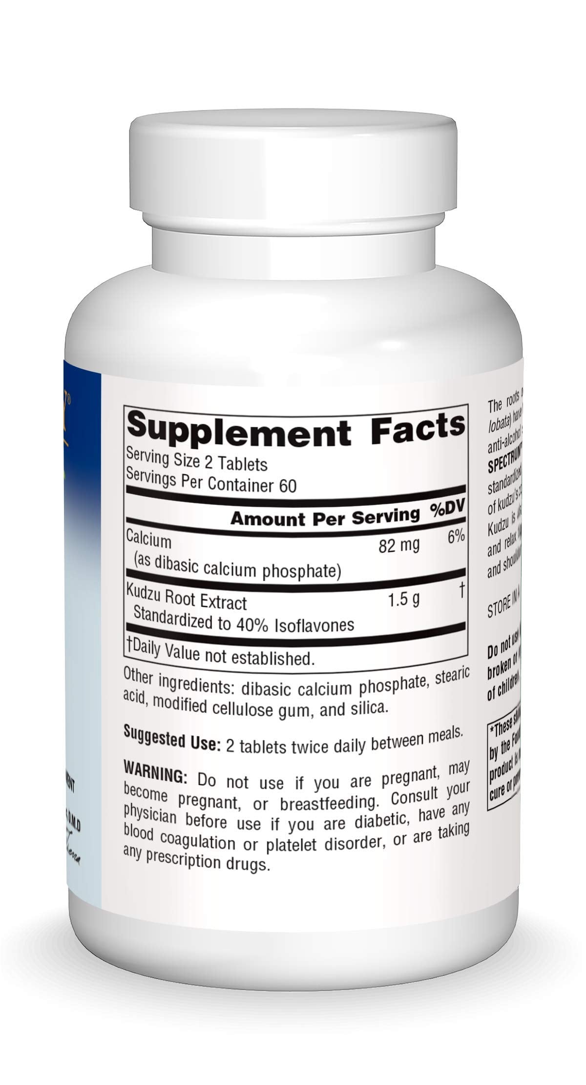 Planetary Herbals Kudzu tablets closeup shows daily use for neck and shoulder comfort.