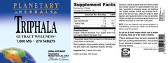Planetary Herbals Triphala packaging highlights US manufacturing in the USA.