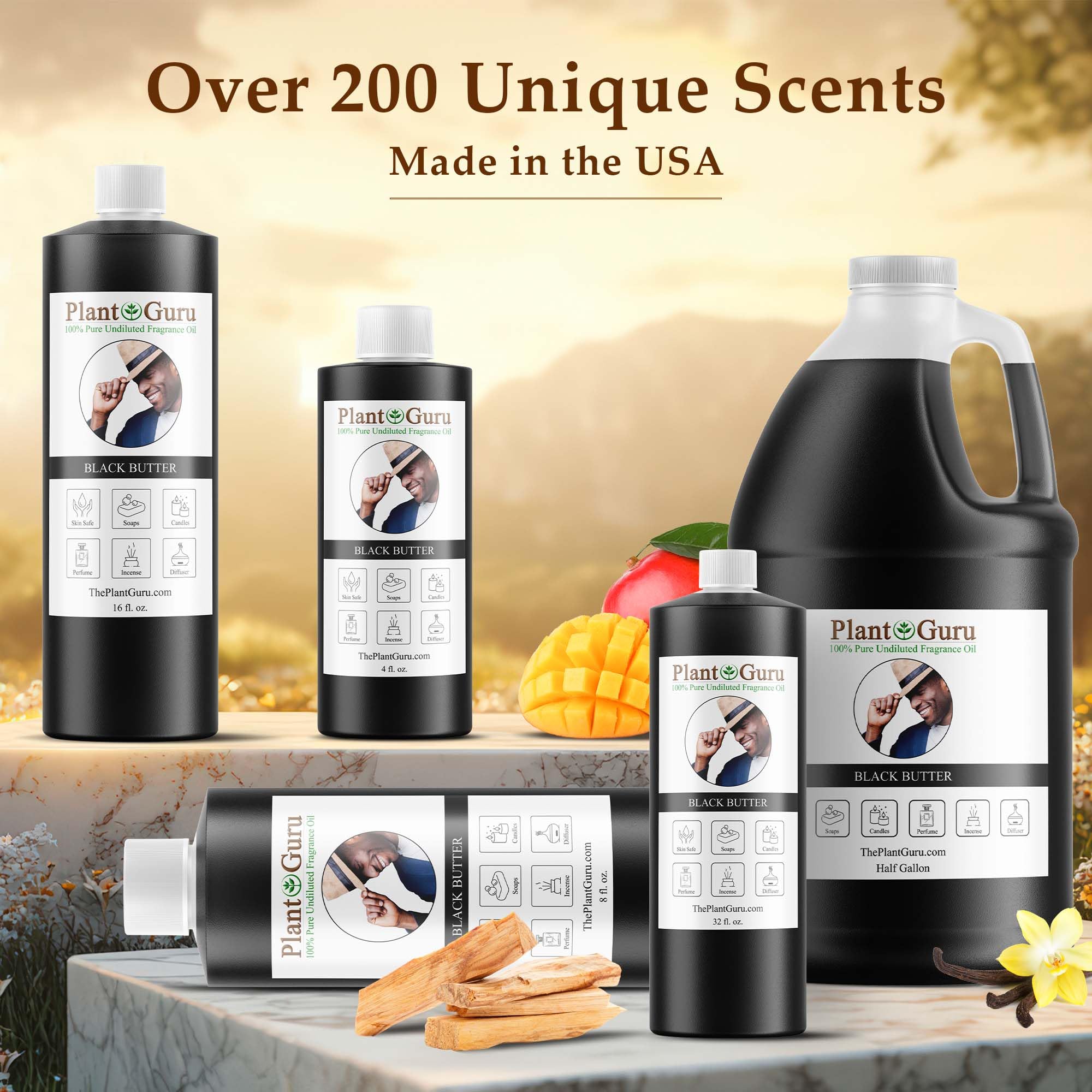 Plant Guru Black Butter label close-up highlights scent profile