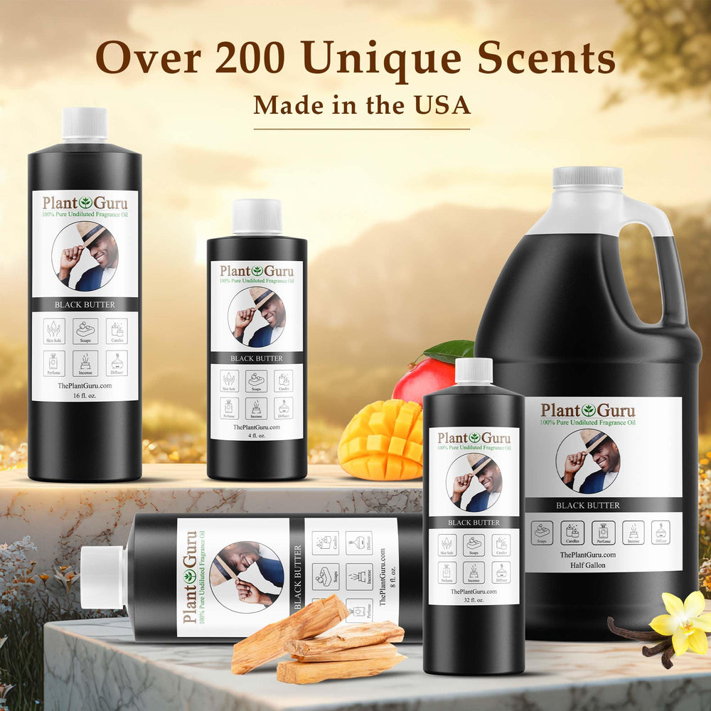 Plant Guru Black Butter label close-up highlights scent profile