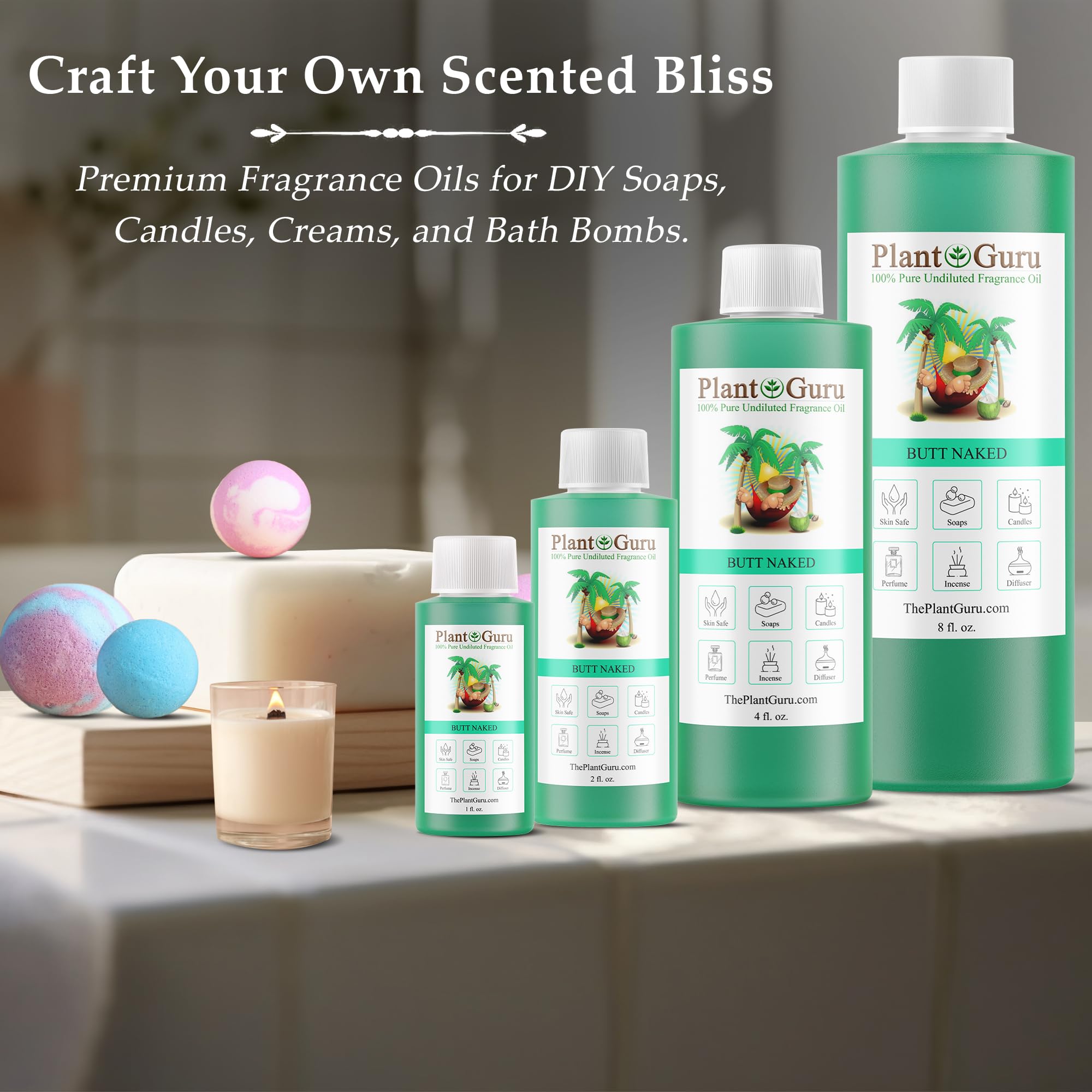 Butt Naked fragrance oil for candle making.
