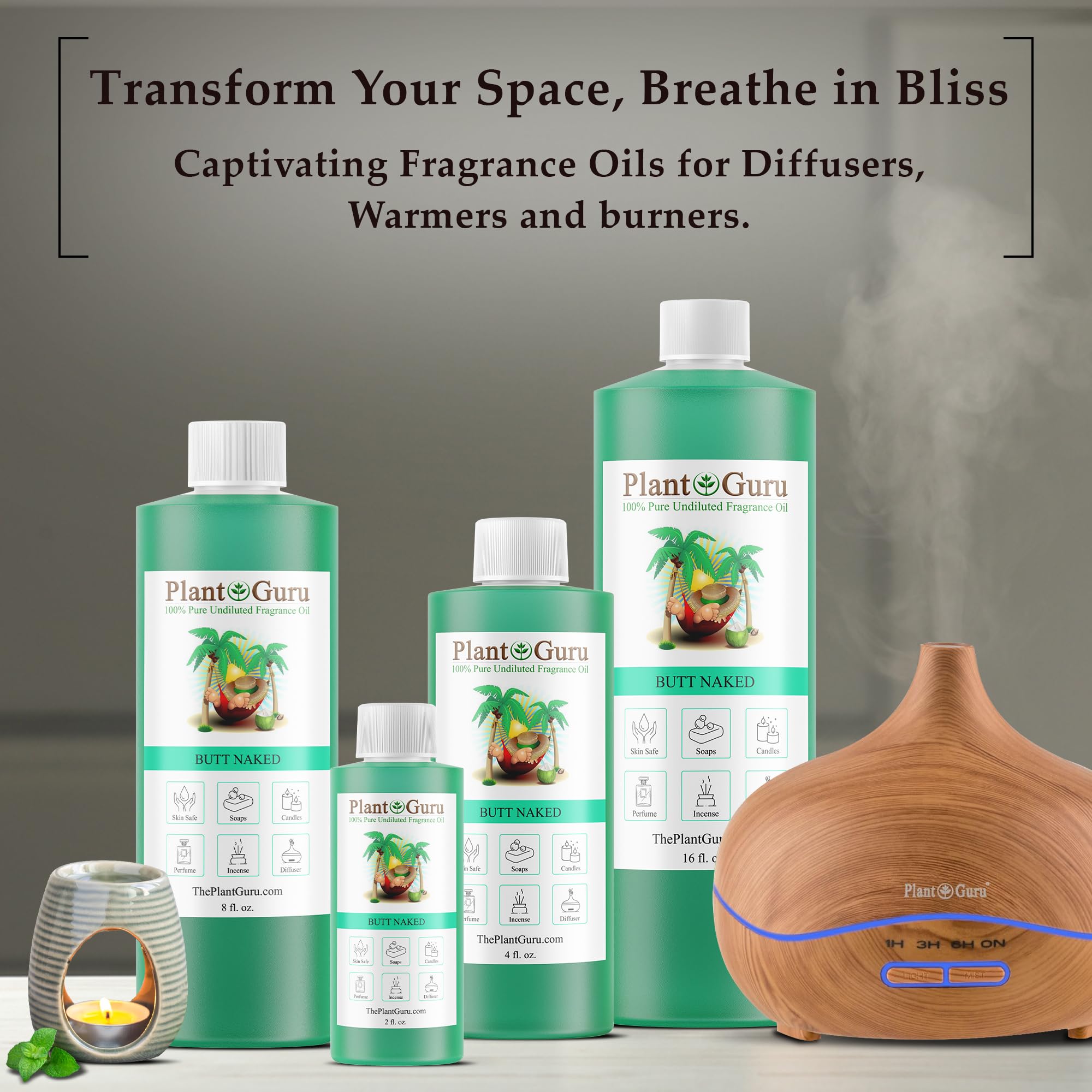 Butt Naked diffuser drops ready to refresh a room.