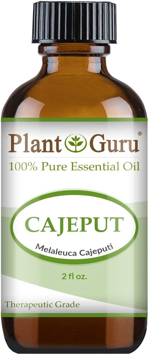 Plant Guru Cajeput essential oil label close-up for pure aroma