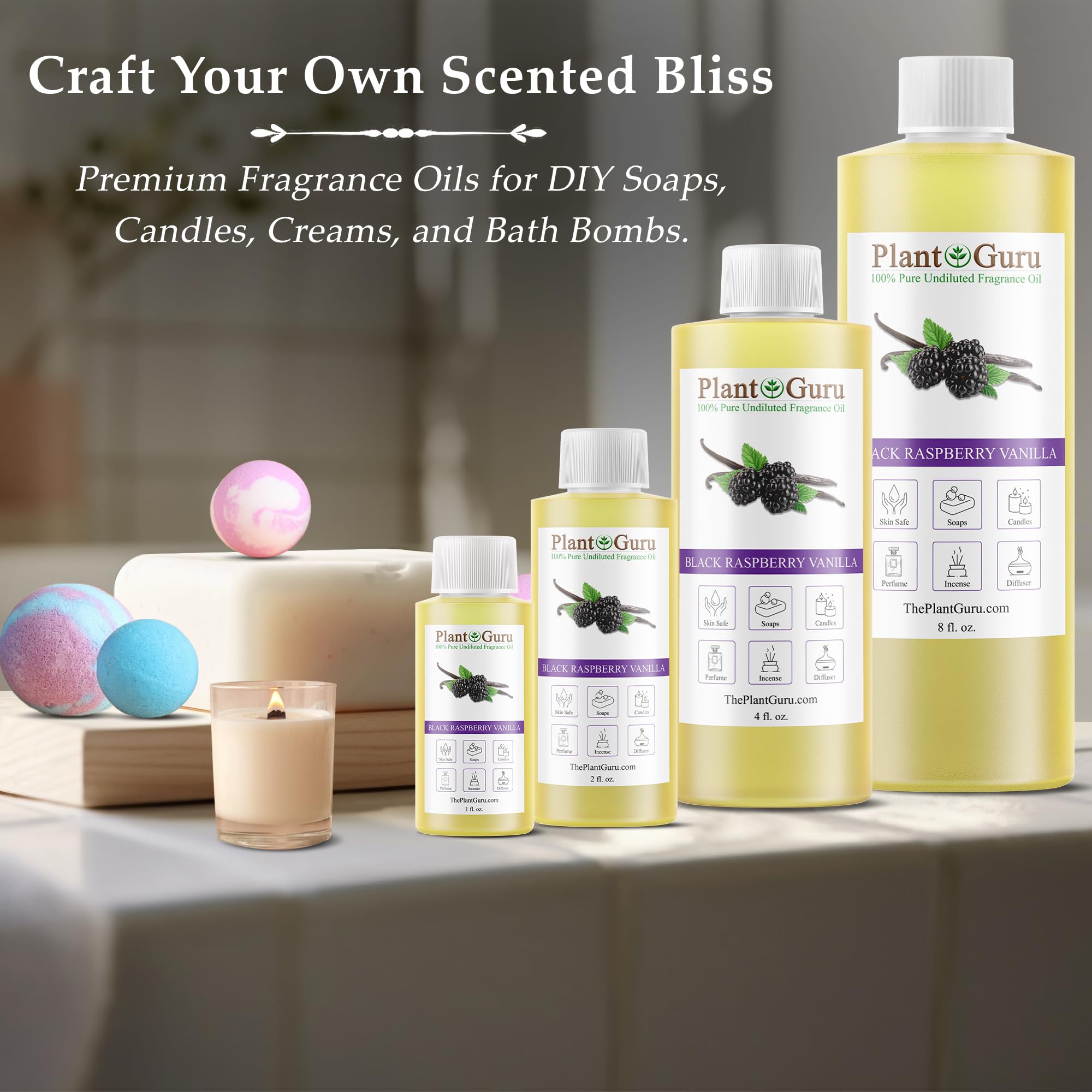 Plant Guru candle-making fragrance oil in a candle jar