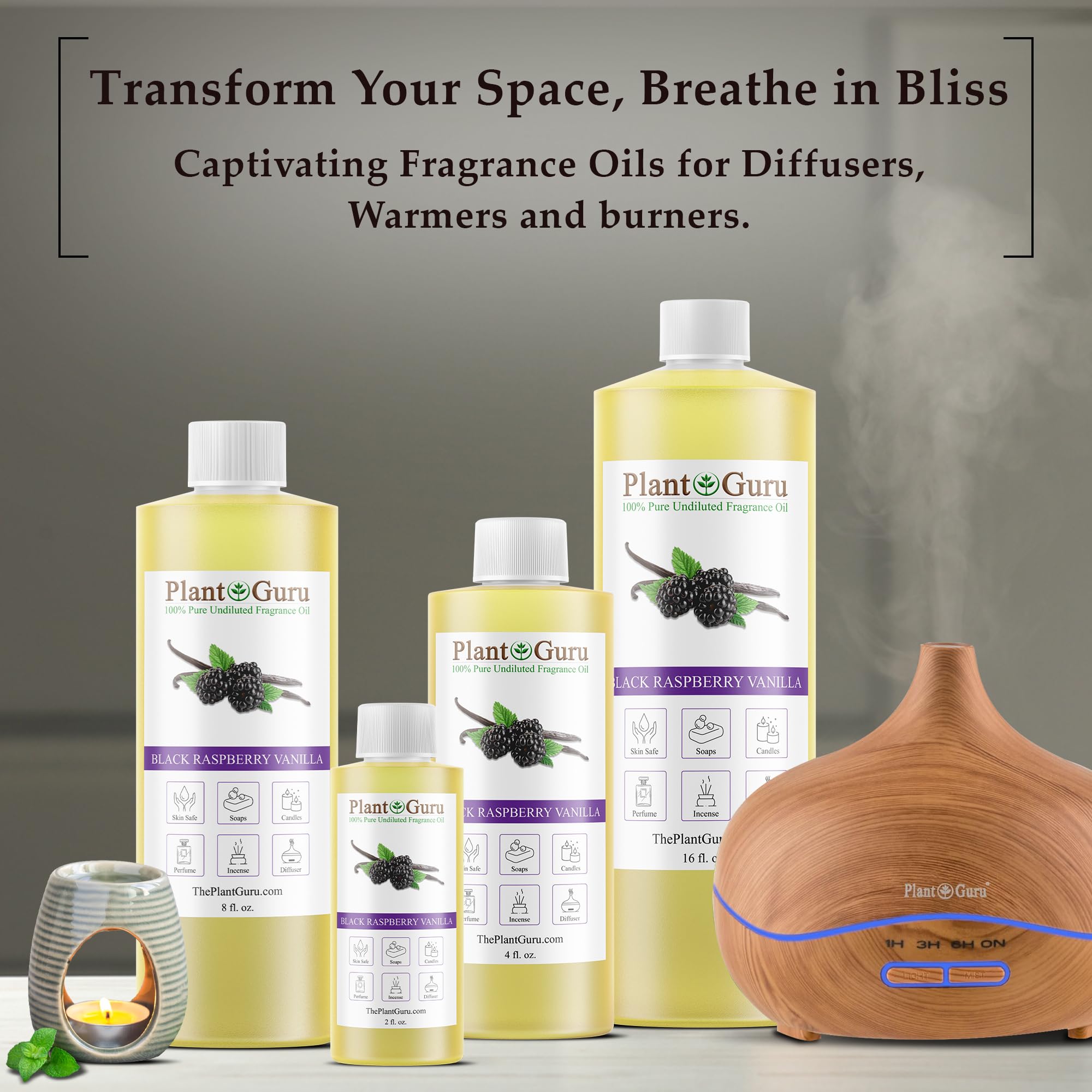 Plant Guru diffuser drops in action for aromatic room experience