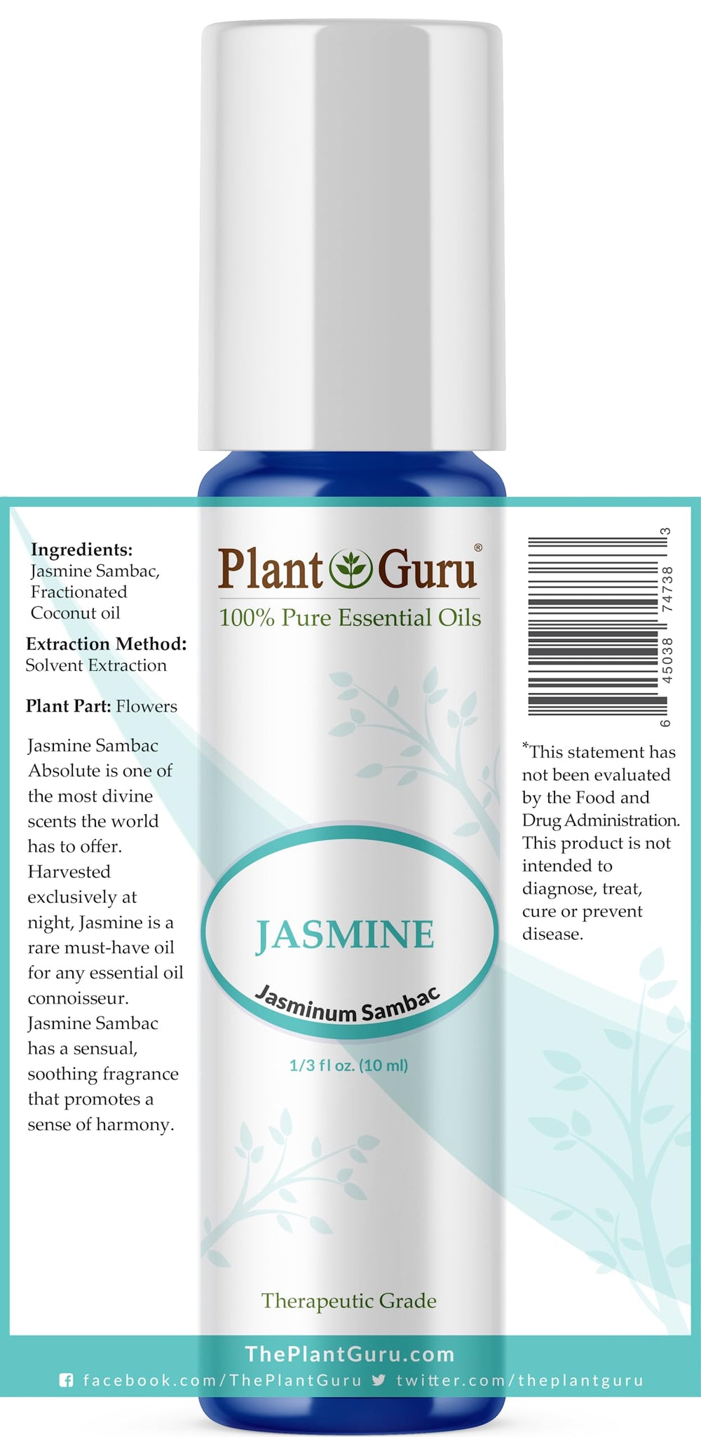 Plant Guru Jasmine Sambac Absolute packaging highlights luxe aroma notes.