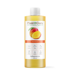 Plant Guru Mango Fragrance Oil bottle delivering bright tropical aroma for DIY projects.