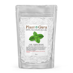 Plant Guru Menthol Crystals 8oz bottle ready for cosmetics and DIY skincare
