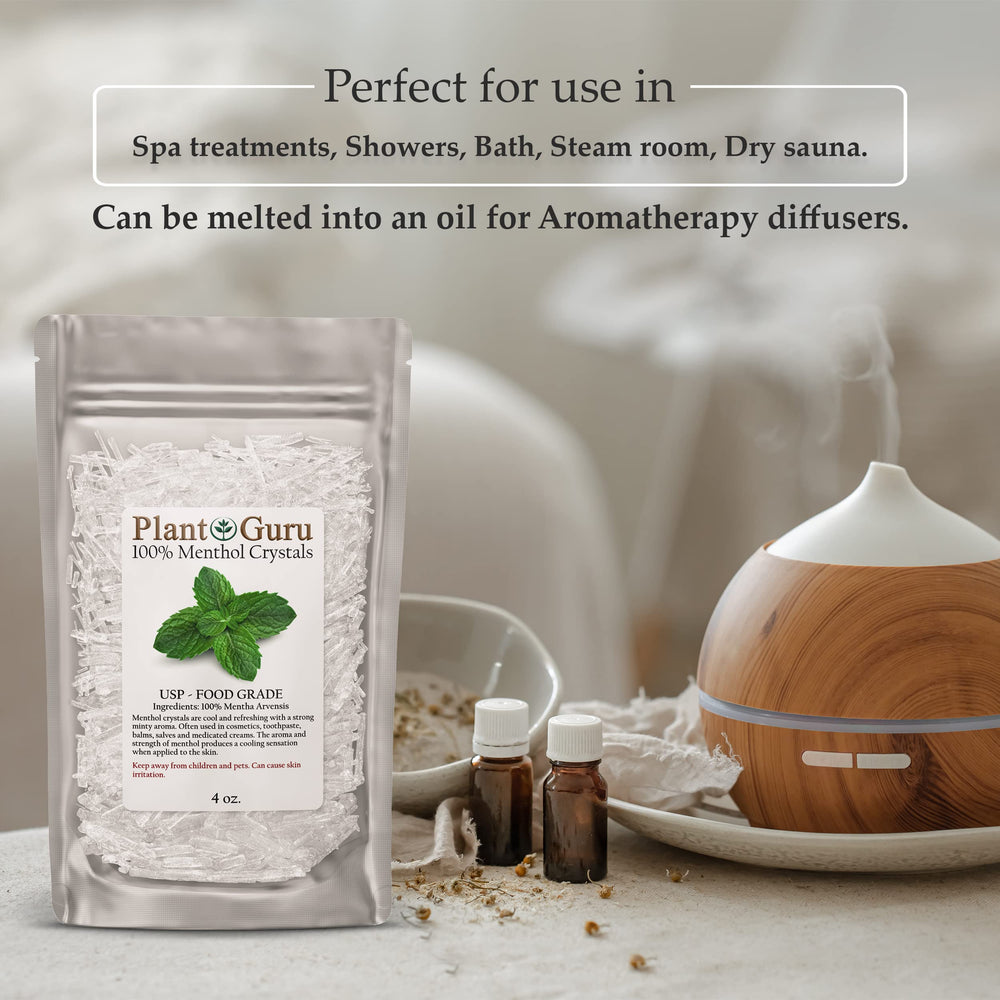 Plant Guru Menthol Crystals used in diffuser for a refreshing scent