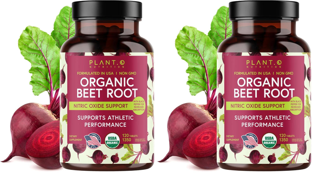 Plant.O Nutrition beet root tablets bottle front for daily wellness.