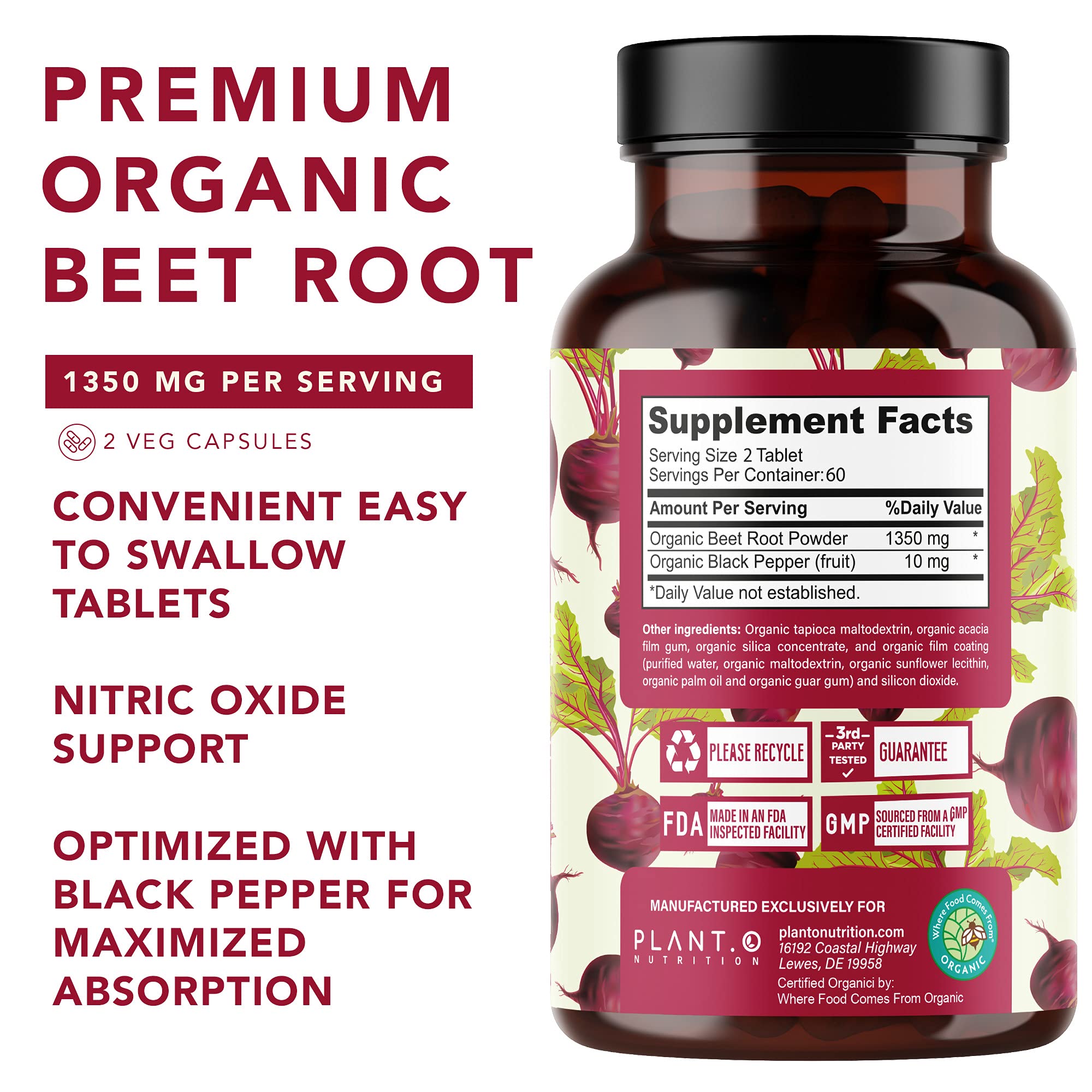 Plant.O Nutrition serving idea promotes heart health and energy through beet-derived nutrients.
