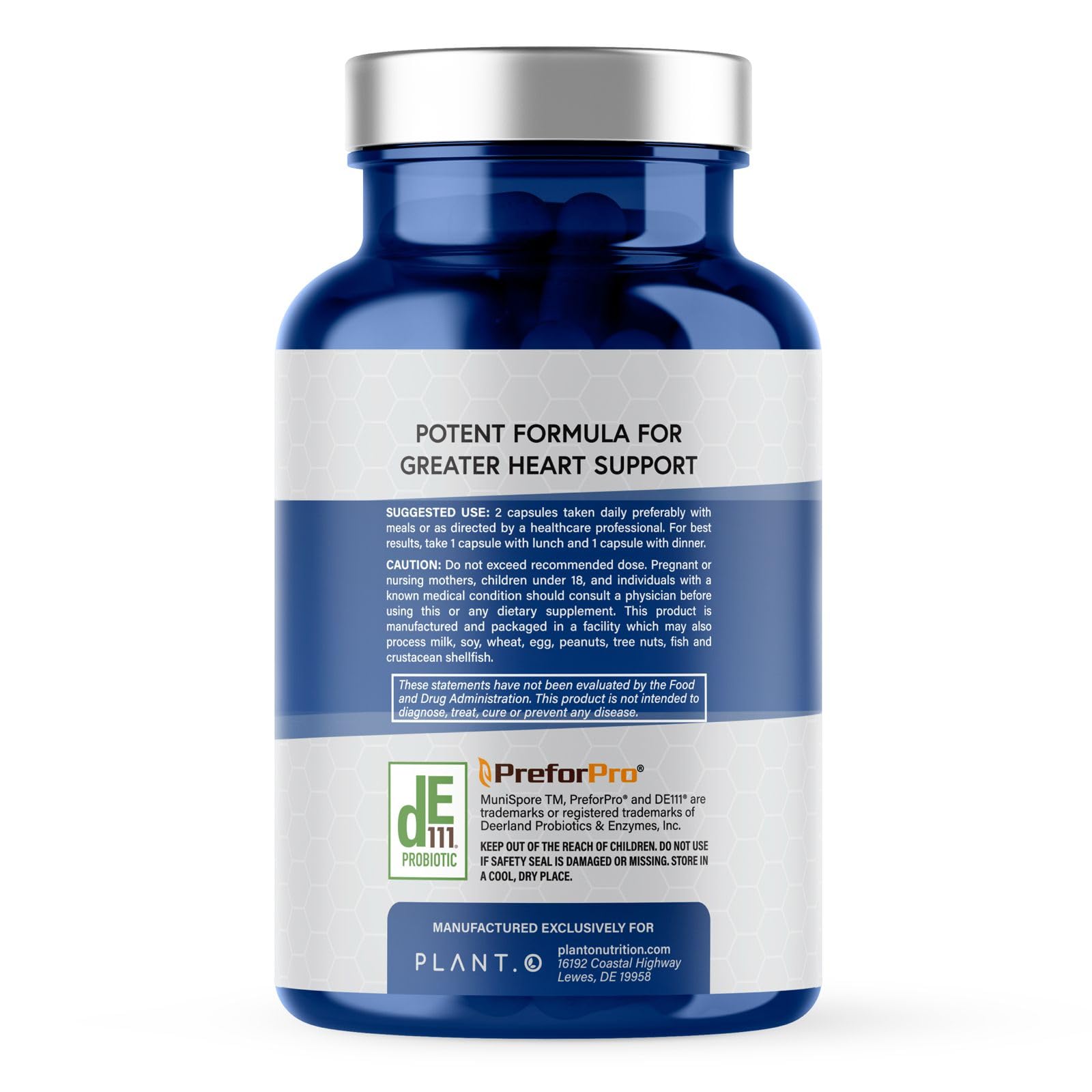 PLANT.O NUTRITION capsules close-up, high-potency gut-friendly ingredients.