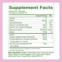 Plant People WonderBeauty gummies close-up highlighting delicious watermelon flavor for daily beauty support.