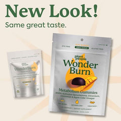 WonderBurn bottle-label close-up highlights clean vegan ingredients and natural mango flavor.