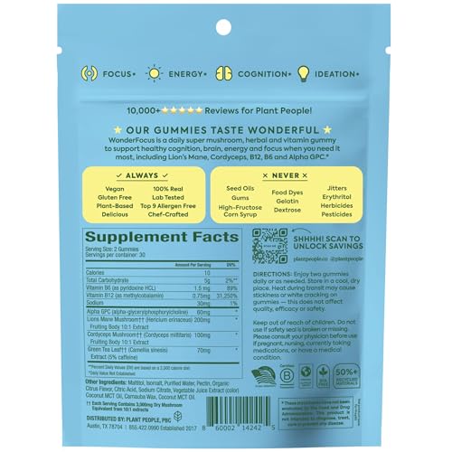 WonderFocus Lion's Mane and Cordyceps close-up shows brain-boosting ingredients.