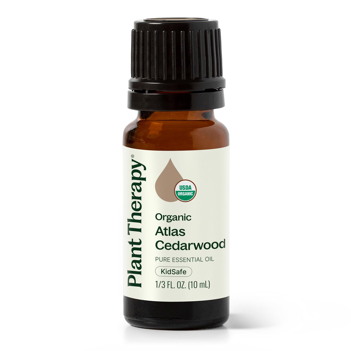 Plant Therapy Atlas Cedarwood bottle for diffusion and calming aromatherapy.