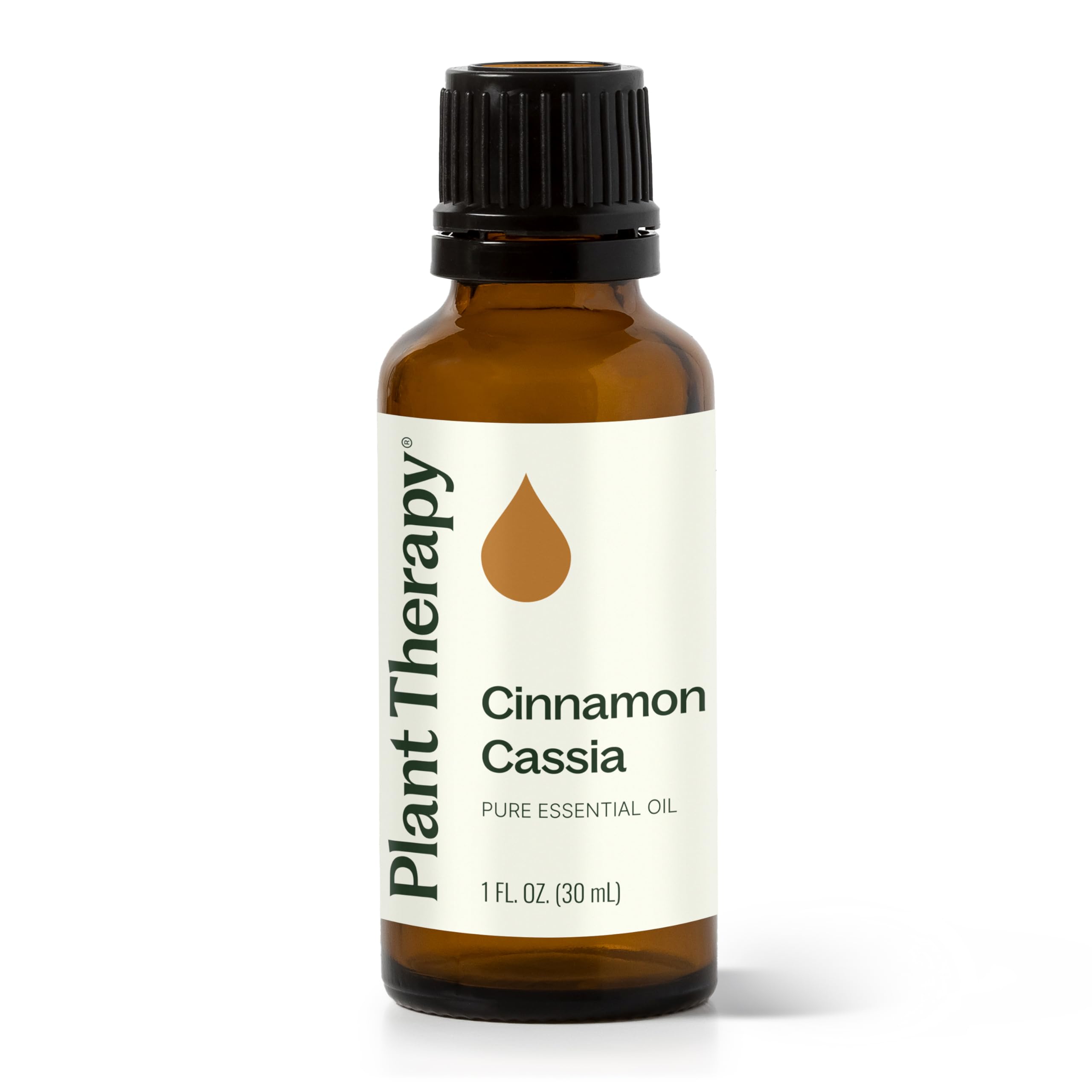 Plant Therapy Cinnamon Cassia oil bottle, premium pure oil for diffusion and blends.