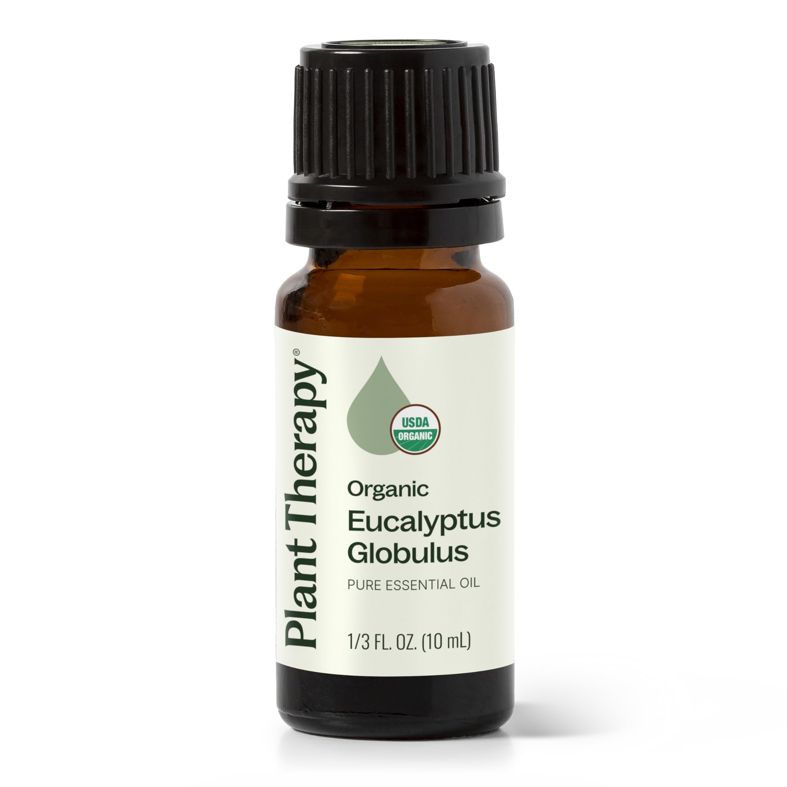 Plant Therapy eucalyptus globulus bottle showing pure essential oil for breathing support
