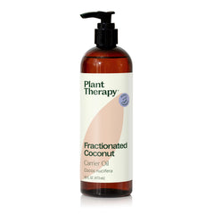 Plant Therapy fractionated coconut oil 16oz bottle for lightweight skin and hair hydration.