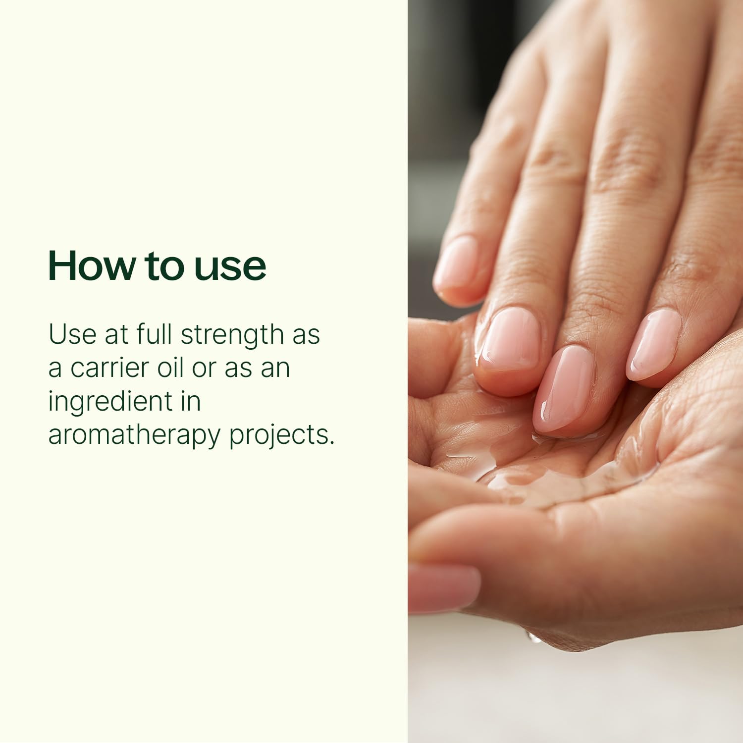 Plant Therapy Fractionated Coconut Oil on skin without a greasy residue.