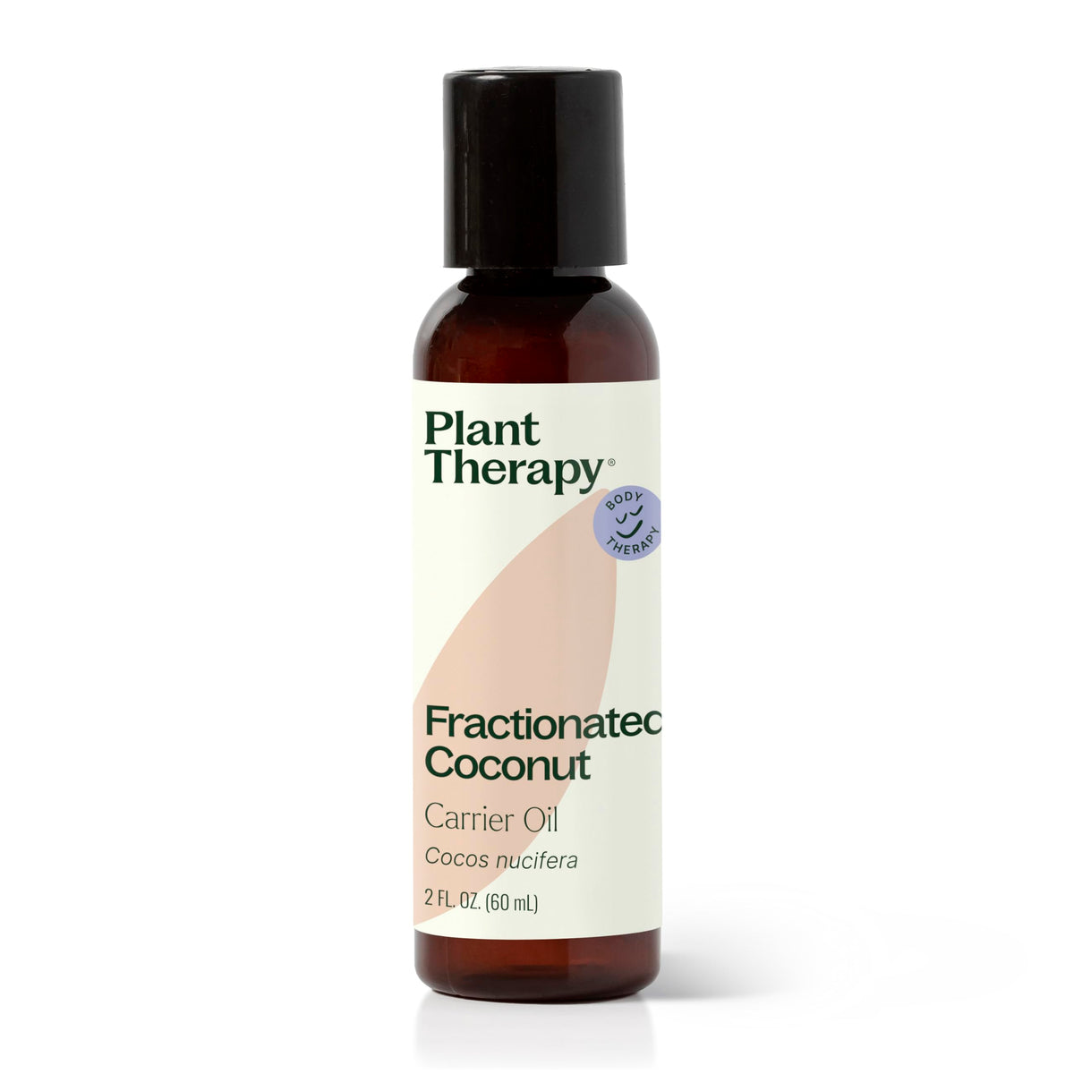 Plant Therapy Fractionated Coconut Oil bottle for smooth, lightweight skin care.