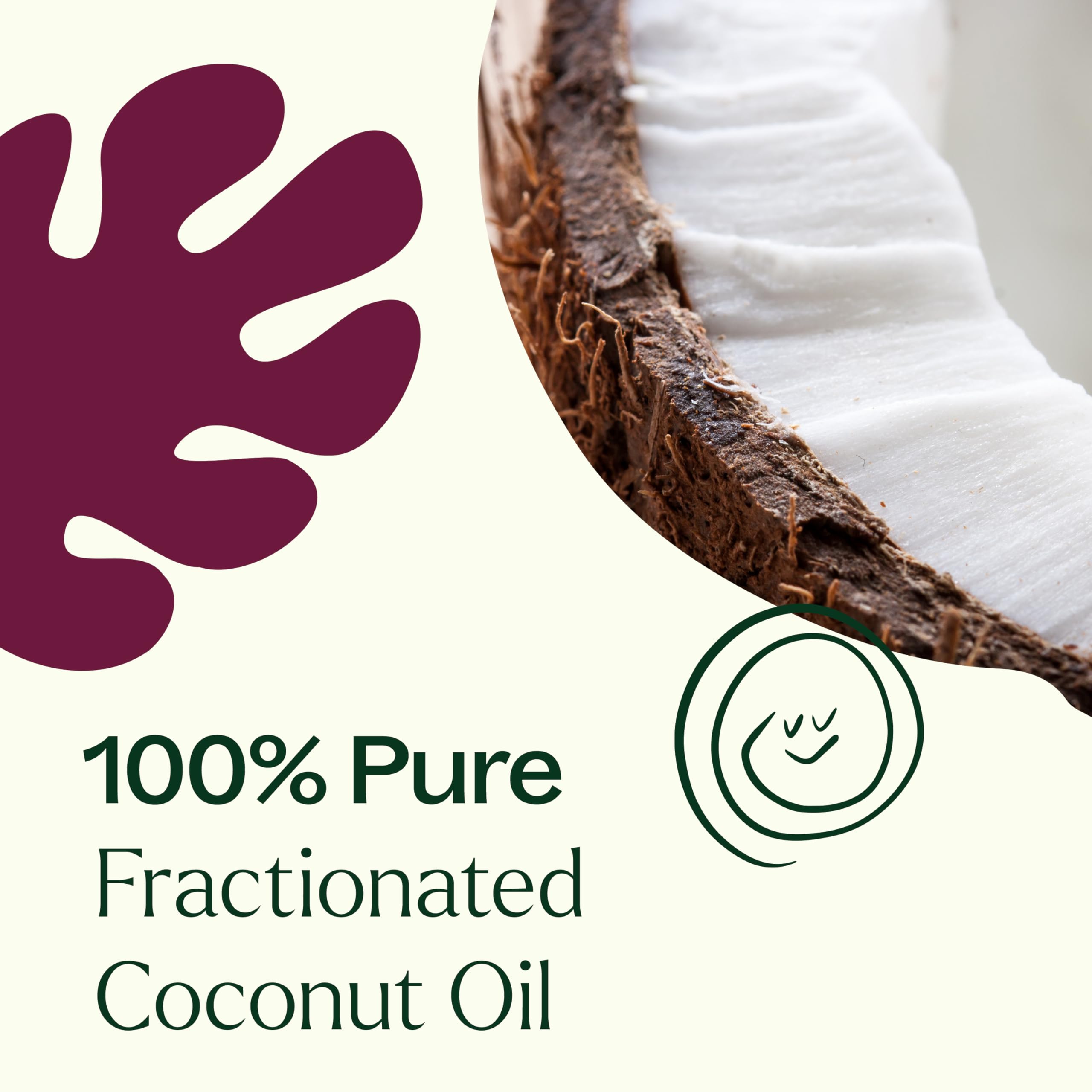 Plant Therapy fractionated coconut oil on skin for smooth, non-greasy moisturization.
