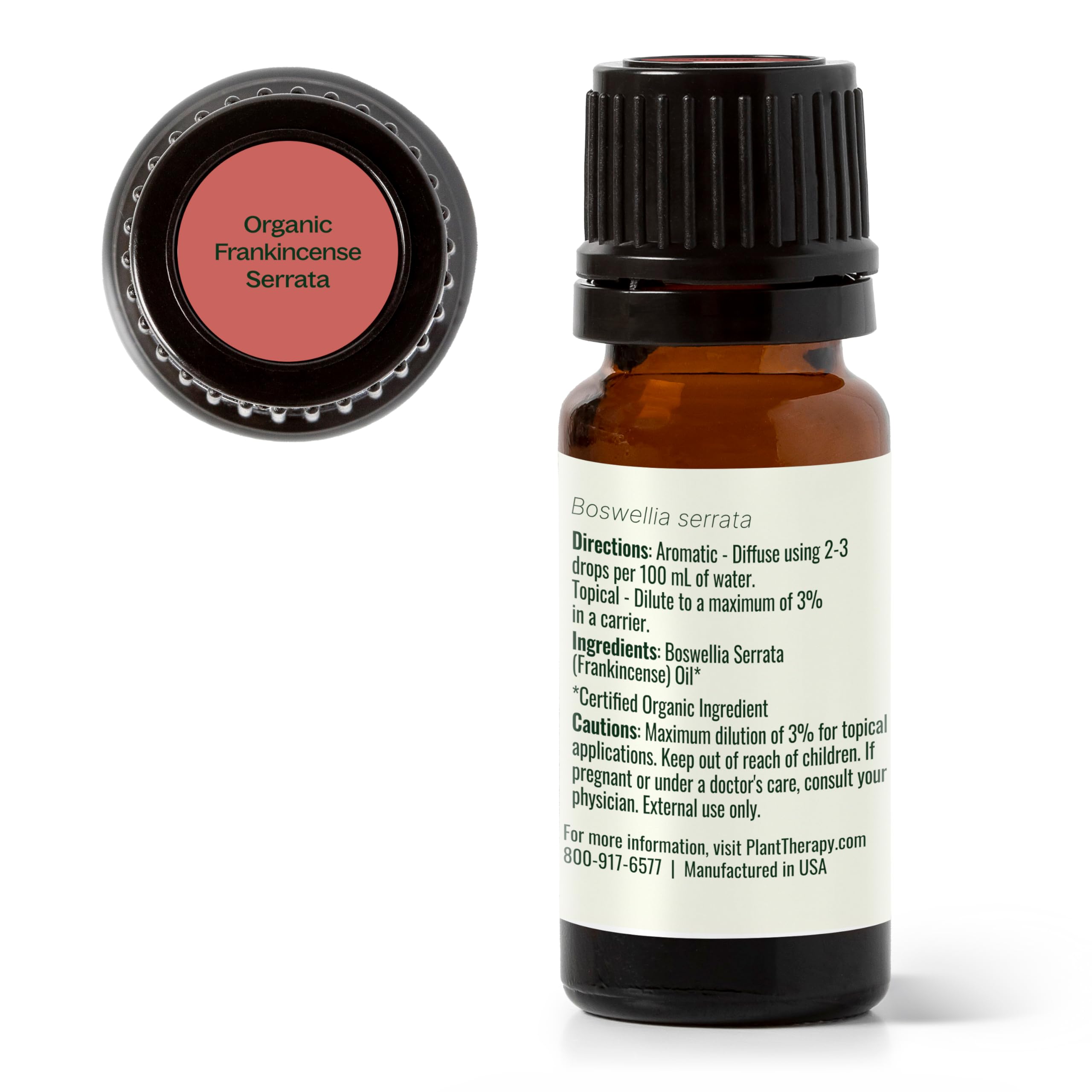 Plant Therapy Frankincense Serrata GC-MS report confirms batch testing and quality assurance.