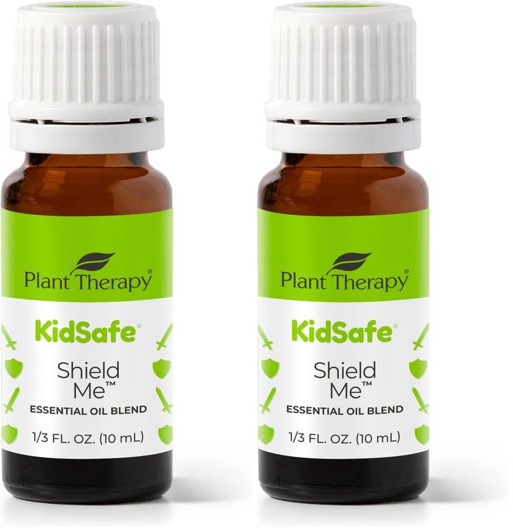 Plant Therapy KidSafe Shield Me bottle showing outdoor-friendly citrus blend.