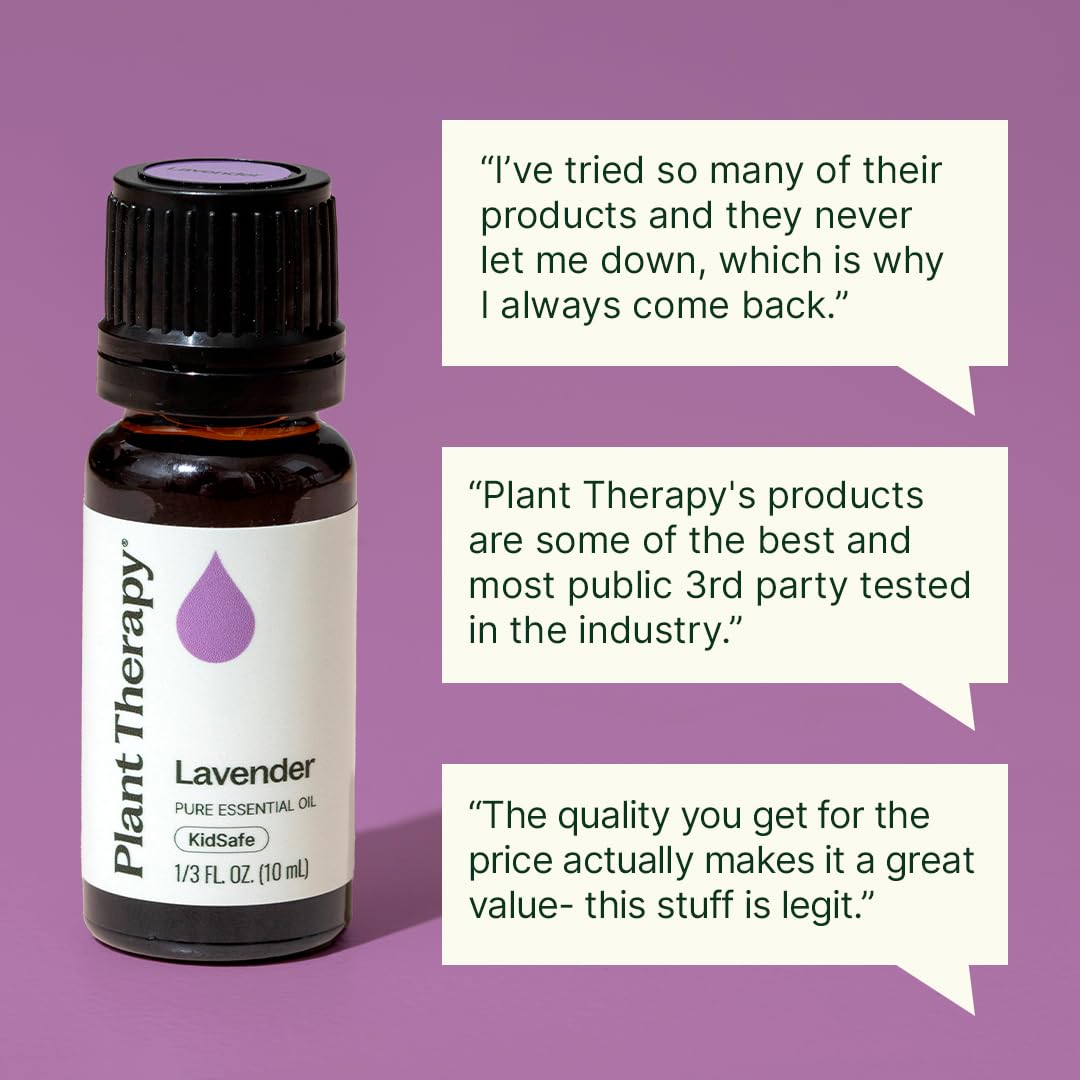 Plant Therapy Lavender Oil used in hair care for scalp comfort.
