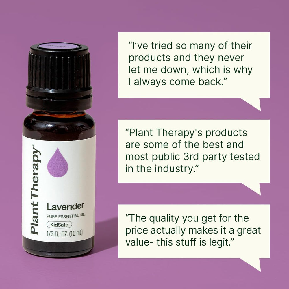 Plant Therapy Lavender Oil used in hair care for scalp comfort.