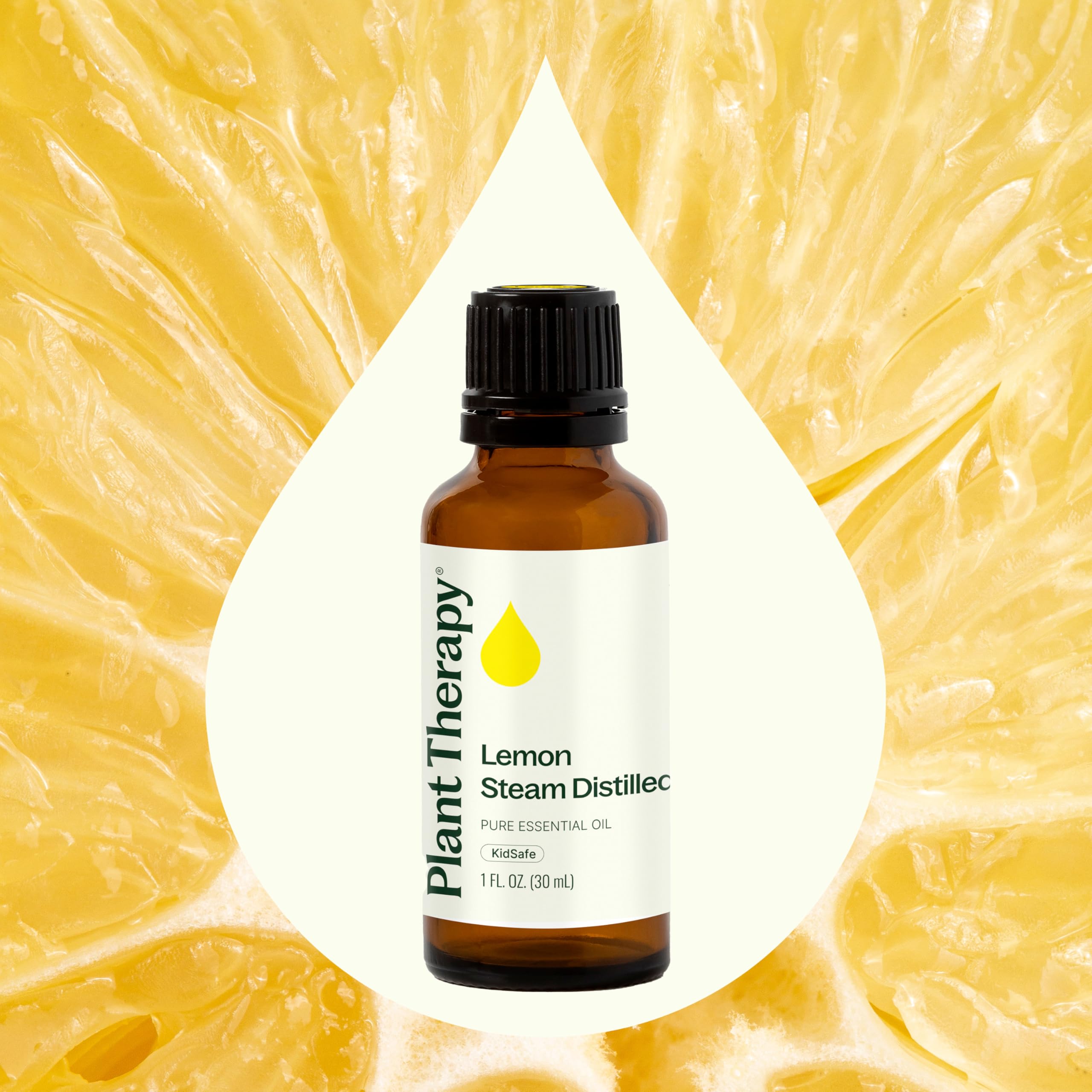 Plant Therapy lemon oil diffuser scene, showcasing uplifting citrus aroma.