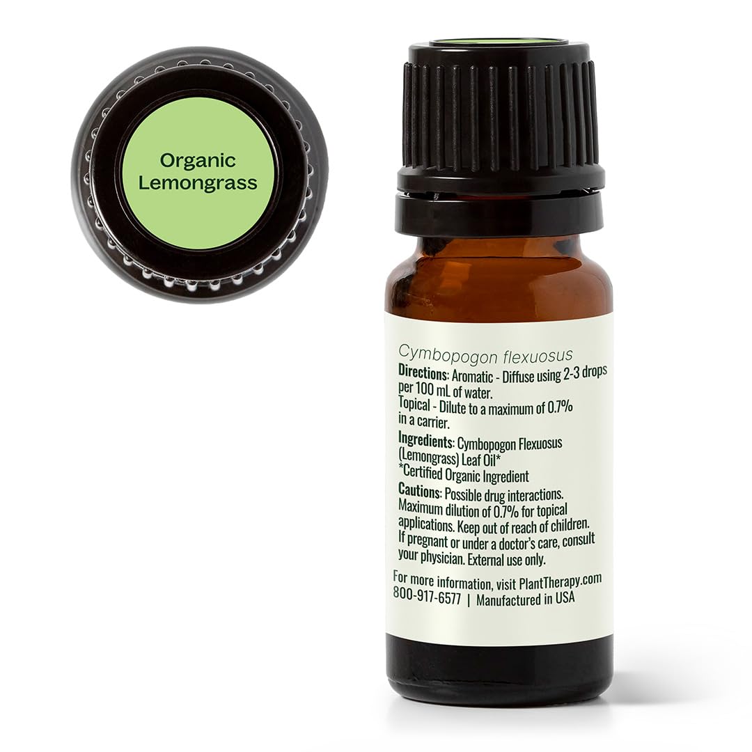Plant Therapy lemongrass oil dropper ready for precise use