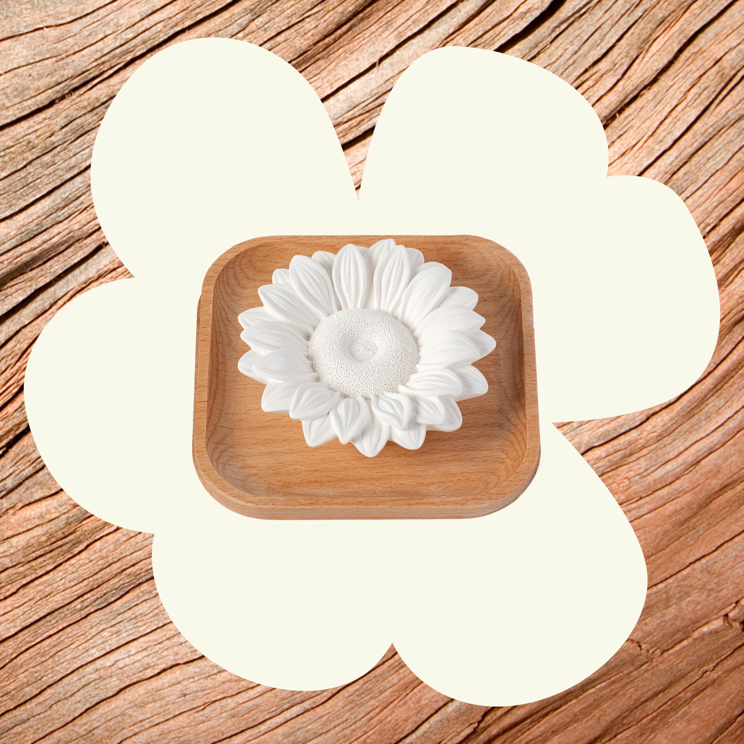 Plant Therapy passive sunflower diffuser close-up highlights easy oil diffusion.