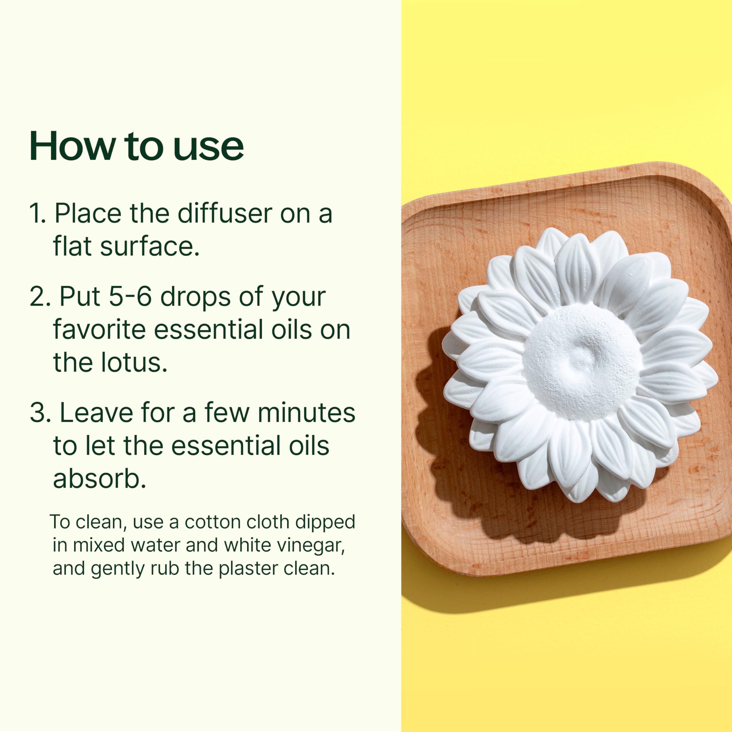 Plant Therapy passive sunflower diffuser side view shows natural decor and calm fragrance.