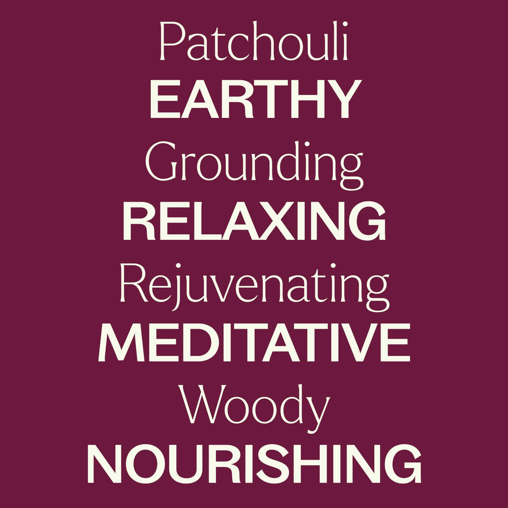 Label close-up on Plant Therapy Patchouli oil bottle, highlighting pure essential oil.