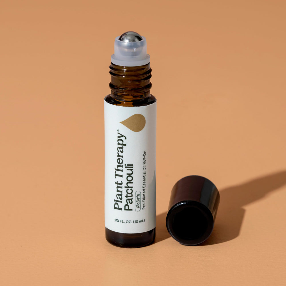 Plant Therapy Patchouli oil pack includes two convenient roll-ons.