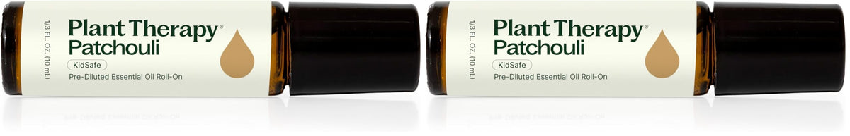 Plant Therapy Patchouli roll-on closeup for easy on-the-go application.