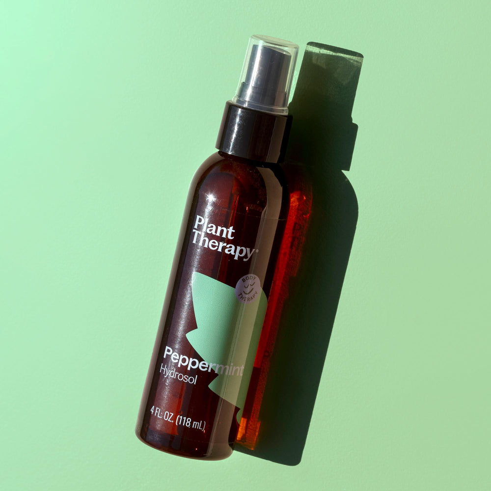 Cotton-round application of Peppermint Hydrosol for gentle cleansing