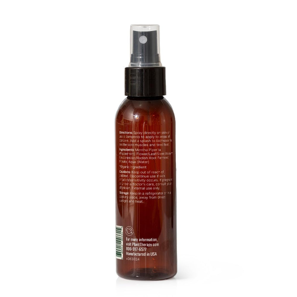 Peppermint Hydrosol bottle highlights skincare versatility