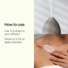 Respir Aid in a diffuser setup creating a calming aroma for easier respiration.