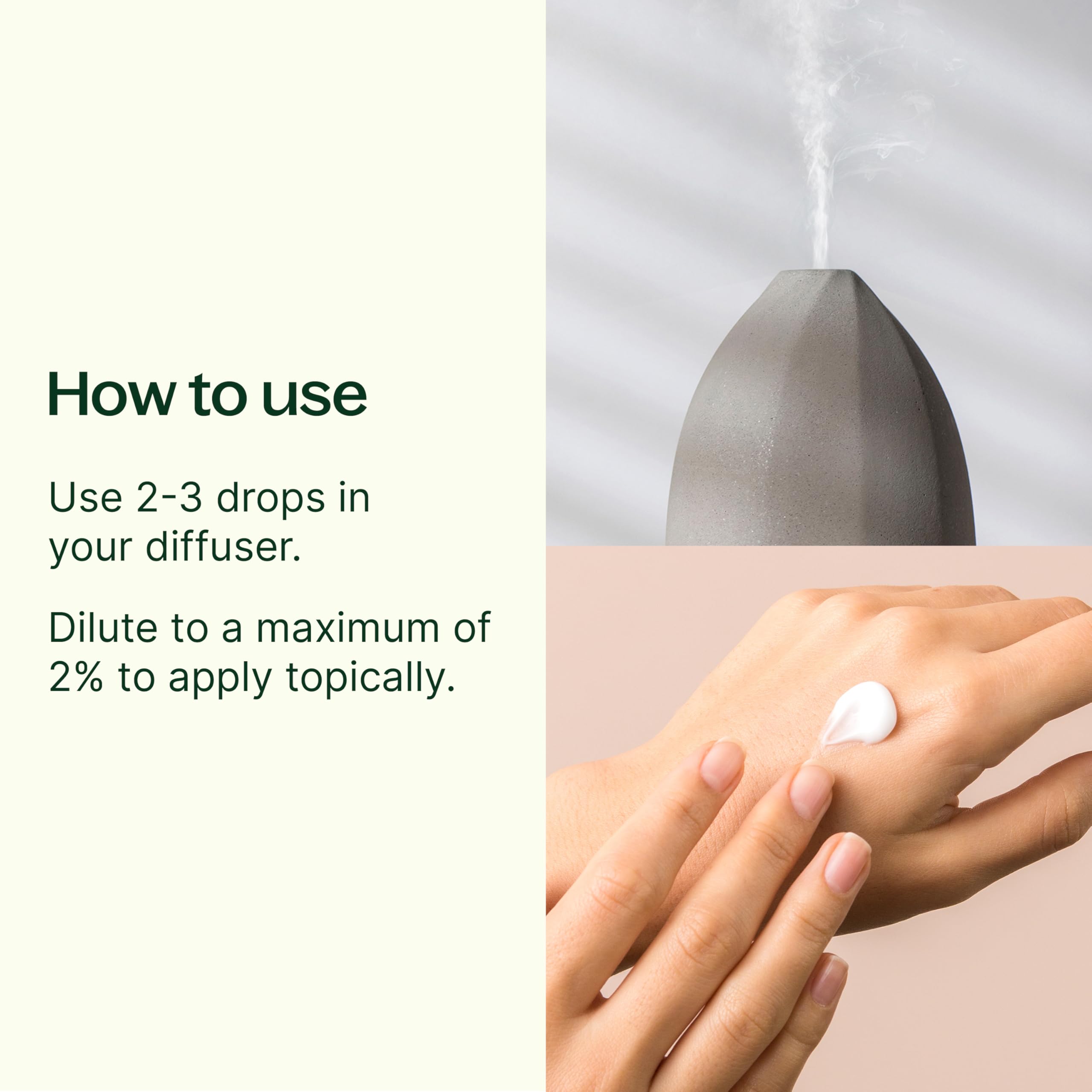 Plant Therapy Sandalwood oil in a diffuser releases a serene, relaxing mist.