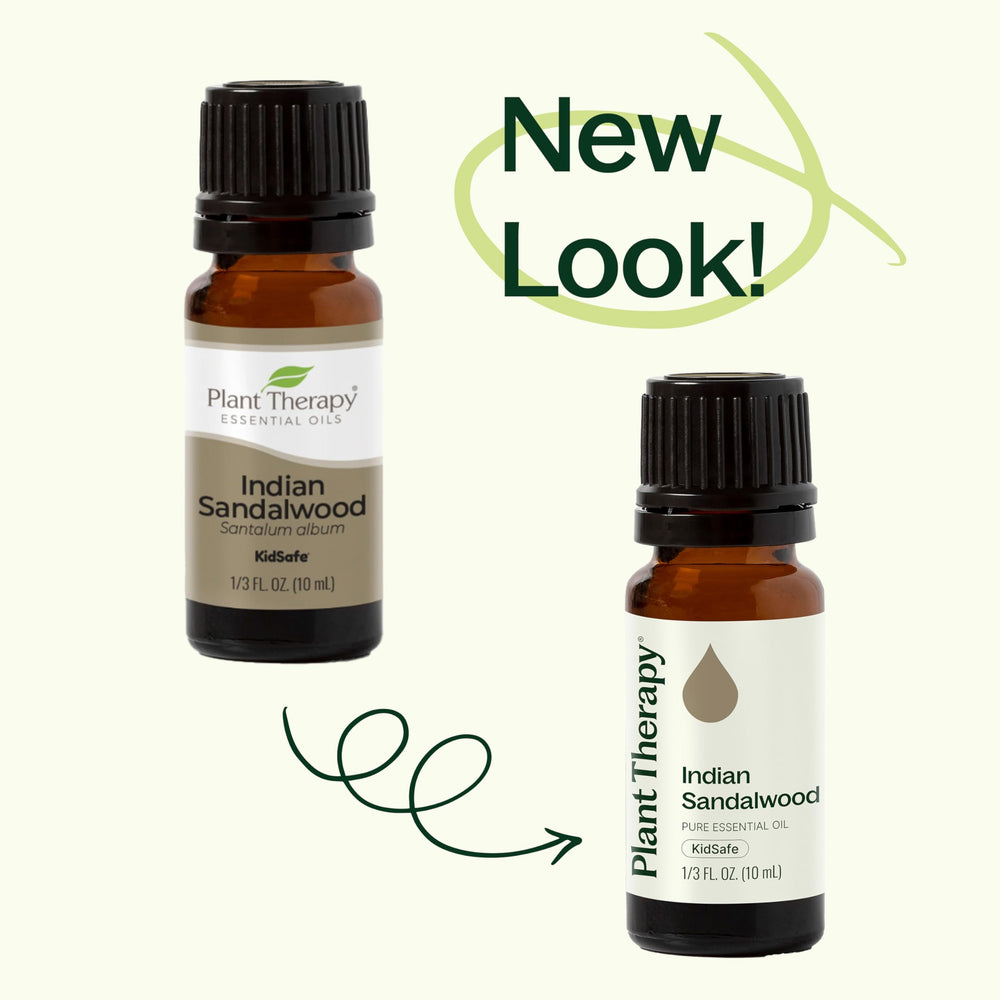 Plant Therapy Sandalwood oil boxed packaging emphasizes value and accessibility.