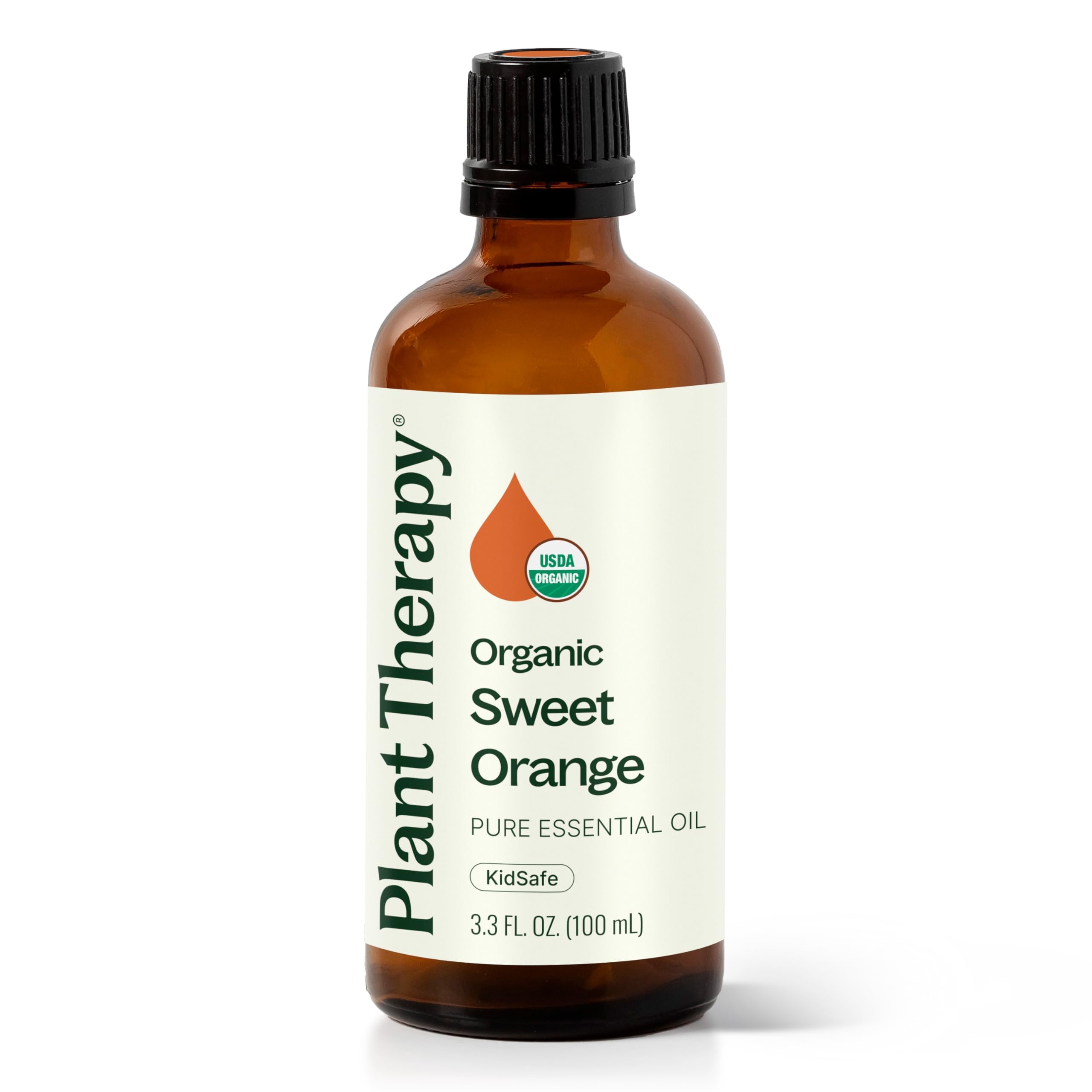 Plant Therapy Sweet Orange Organic essential oil bottle ready for diffusion and mood lift