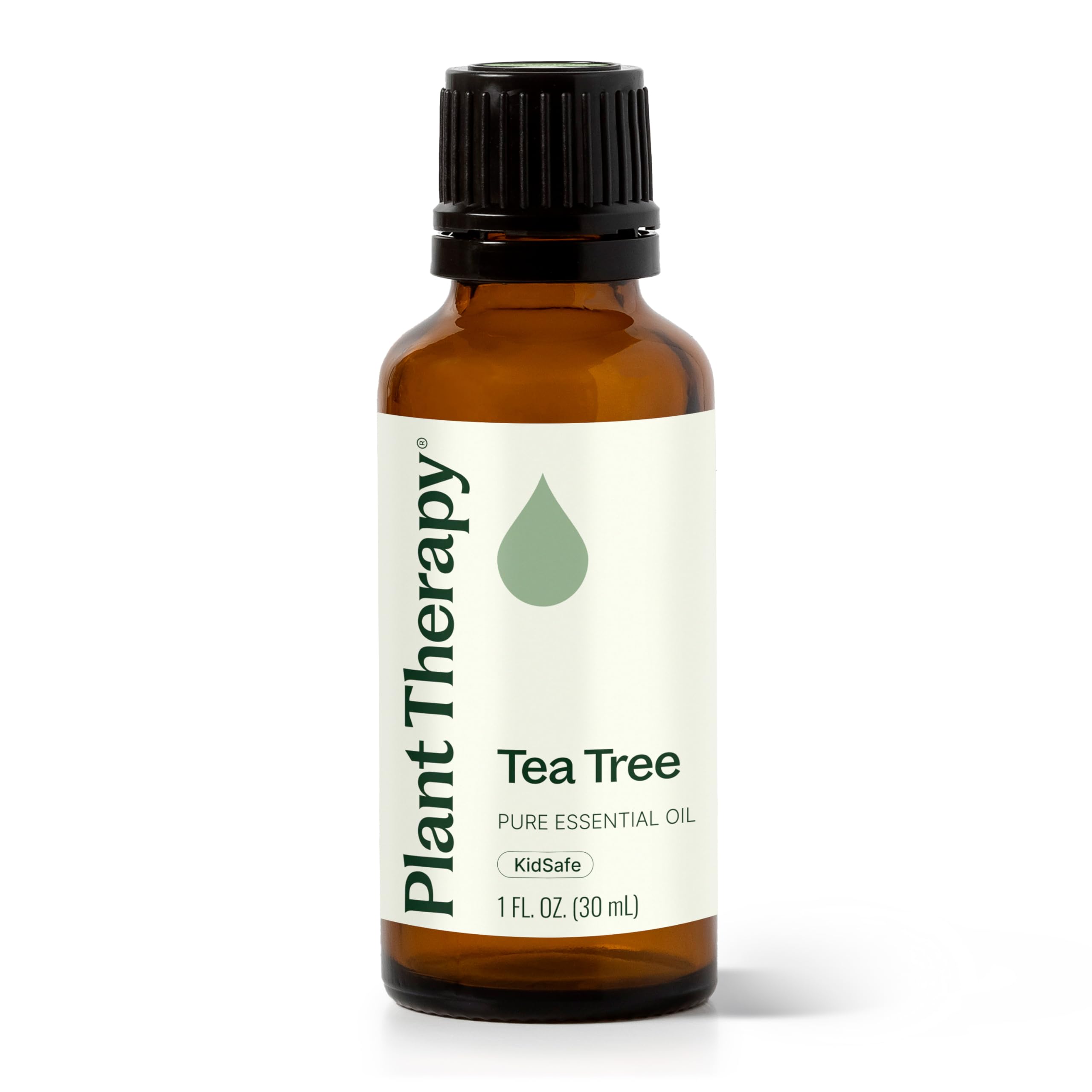 Plant Therapy Tea Tree Oil bottle for soothing blemishes and irritated skin.