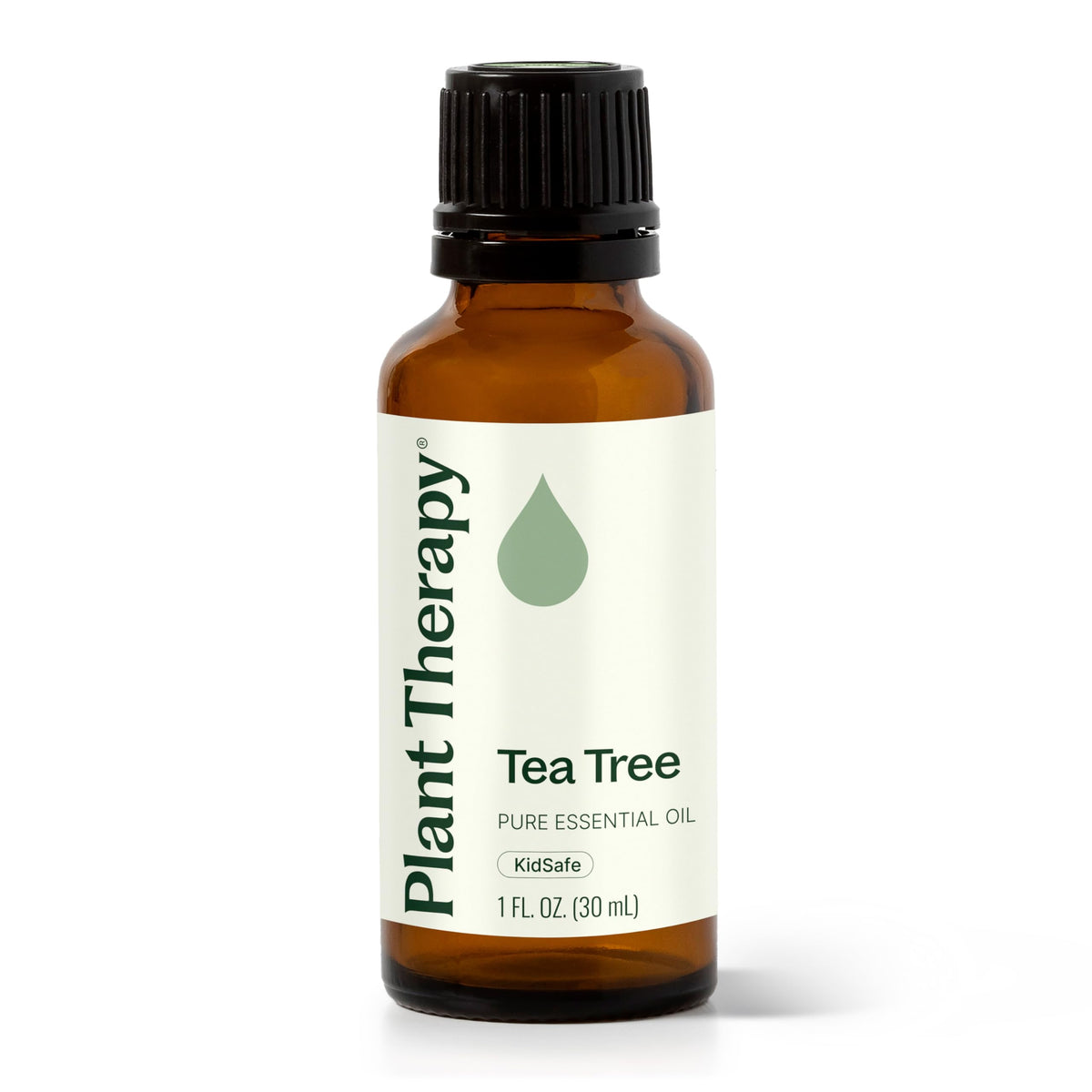 Plant Therapy Tea Tree Oil bottle for soothing blemishes and irritated skin.
