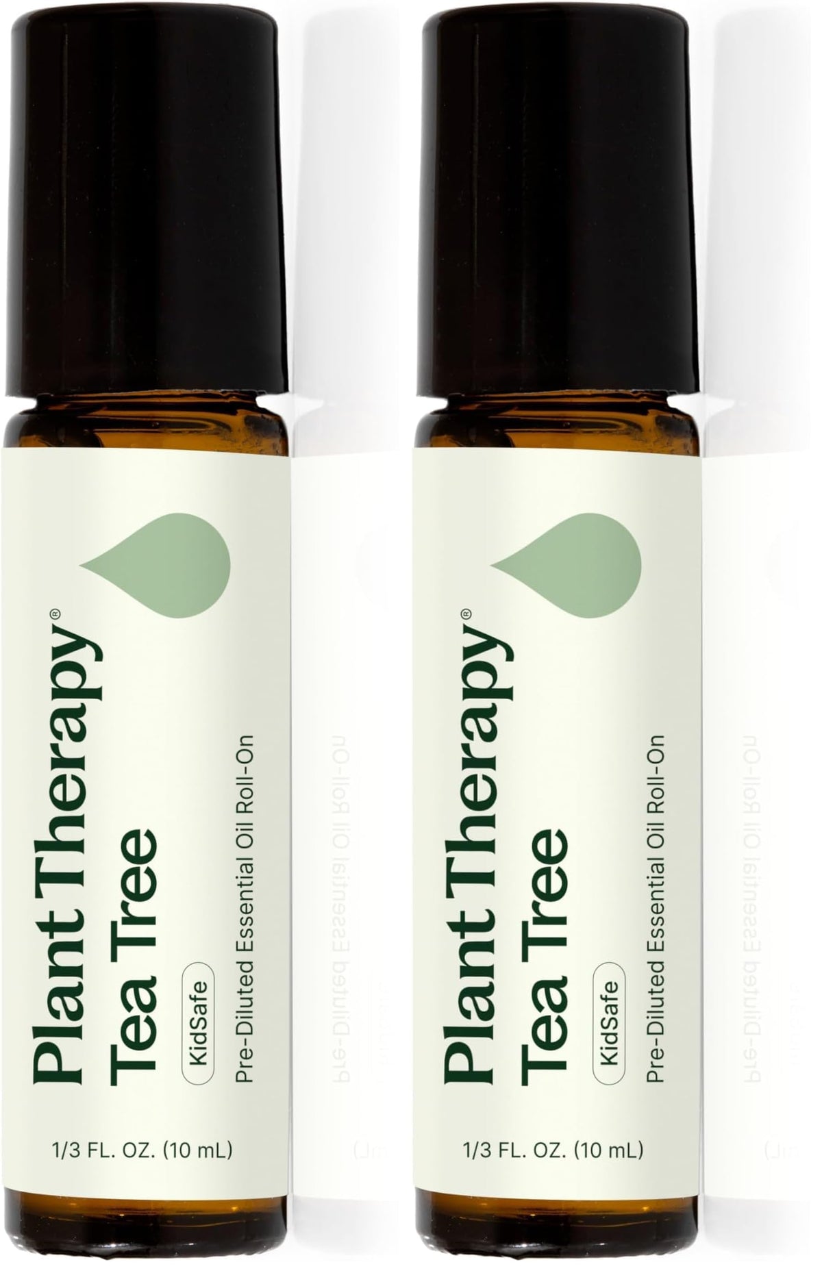 Plant Therapy Tea Tree Roll-On 10ml bottle, 2-pack, ideal for on-the-go aromatherapy.