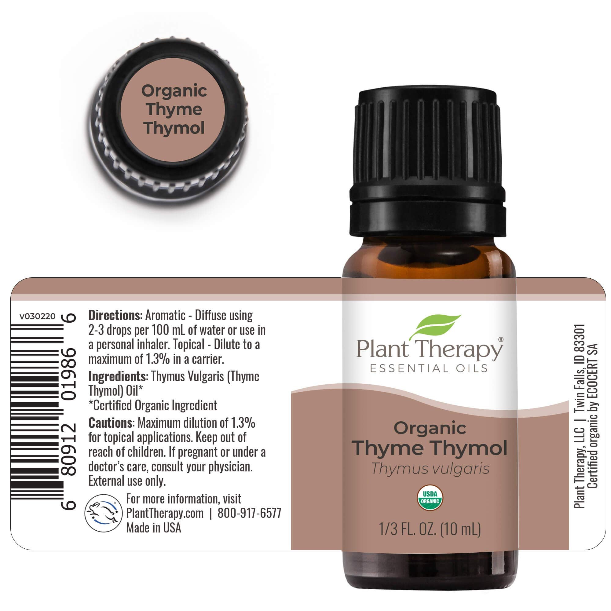Plant Therapy Thyme Thymol oil shown in a diffuser setup for aromatic diffusion ideas.