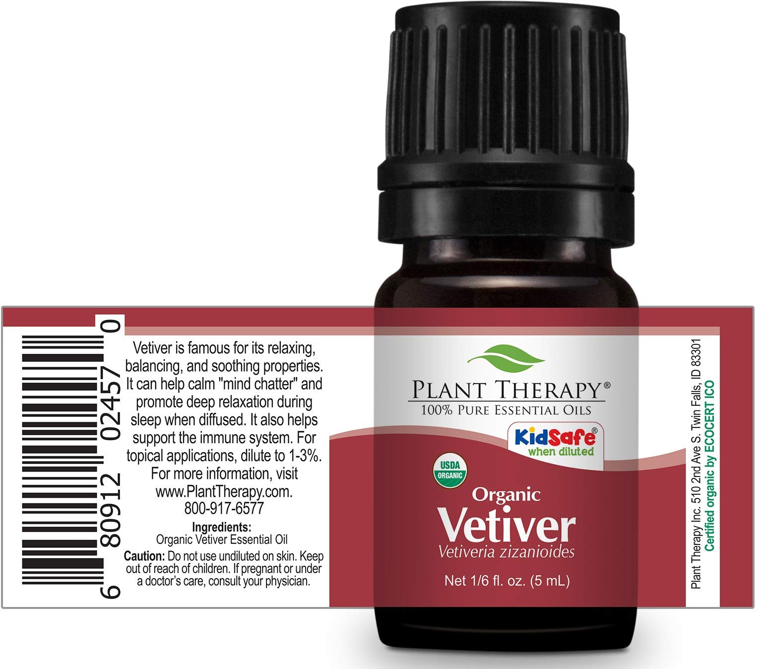 Plant Therapy Vetiver oil diffuser steam releasing earthy scent at bedtime.