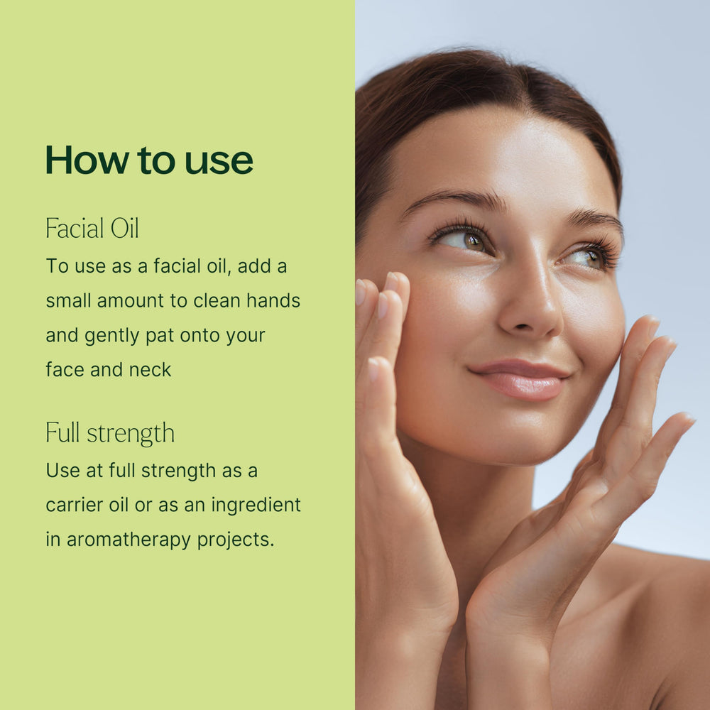 Close-up of Plant Therapy Younger Glo label highlighting premium carrier oils for skin nourishment.