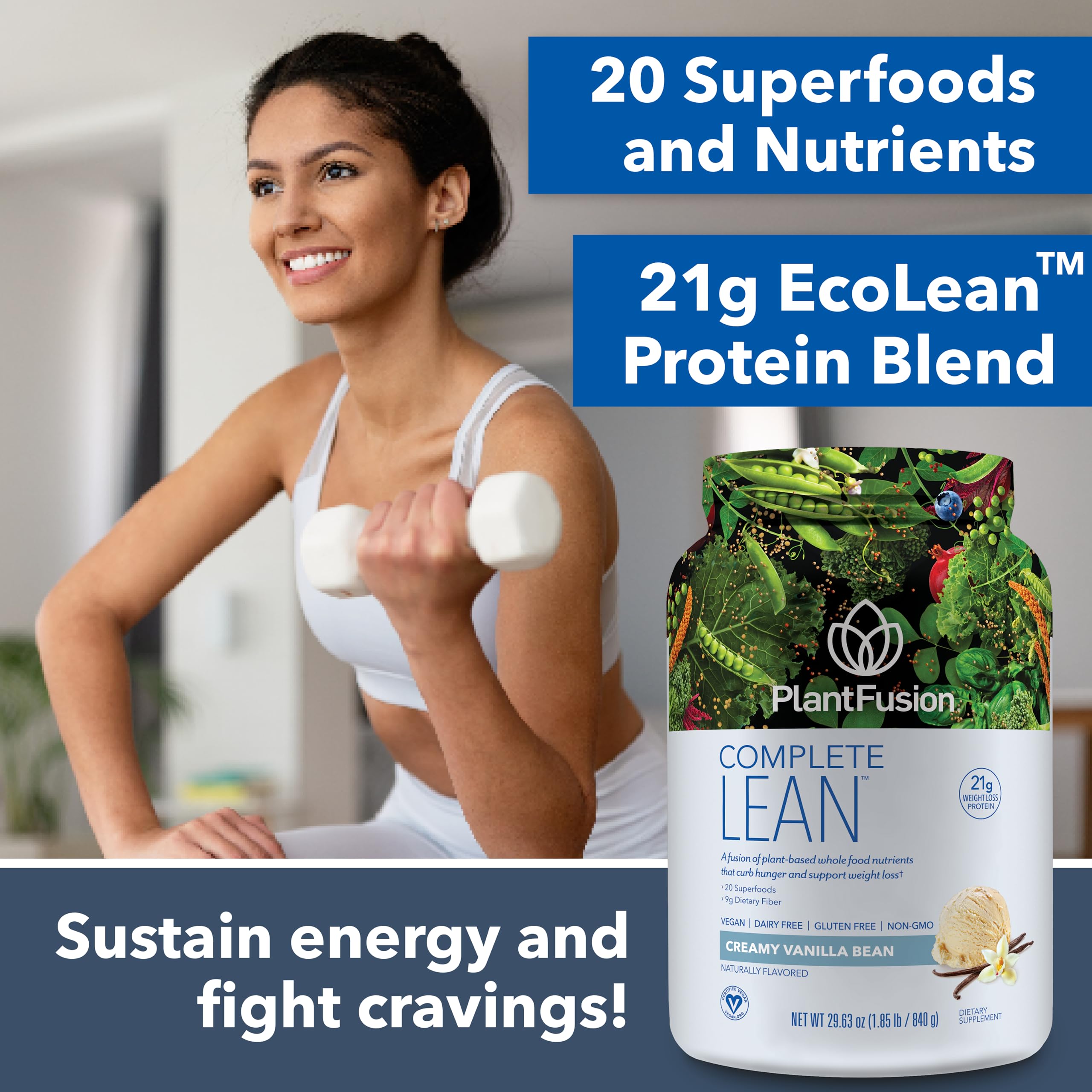 Digestive enzymes label on PlantFusion Complete Lean suggests easier digestion.